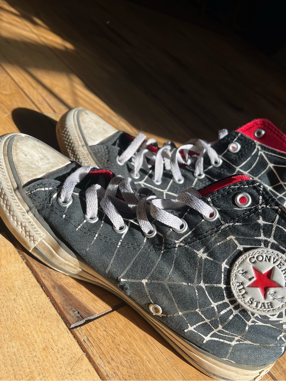 Converse High Top Sneakers - Black with Red Details